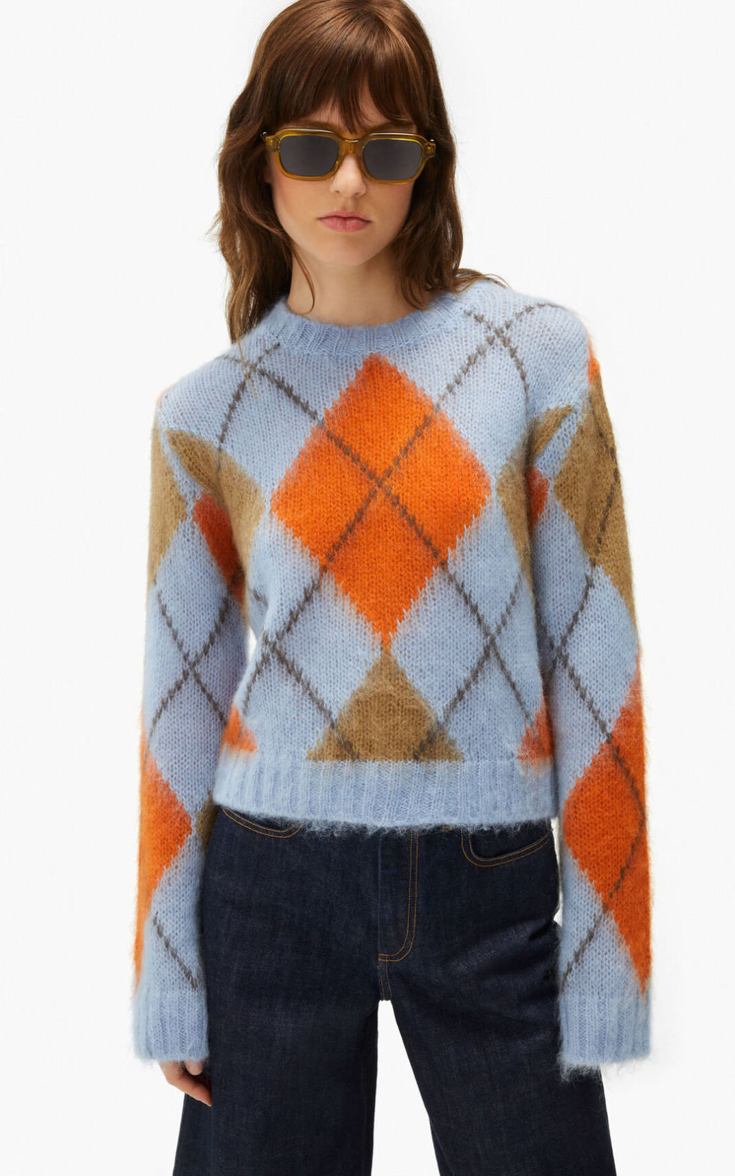 Kenzo Argyle wool Striktrøje Dame - Orange DK-826138